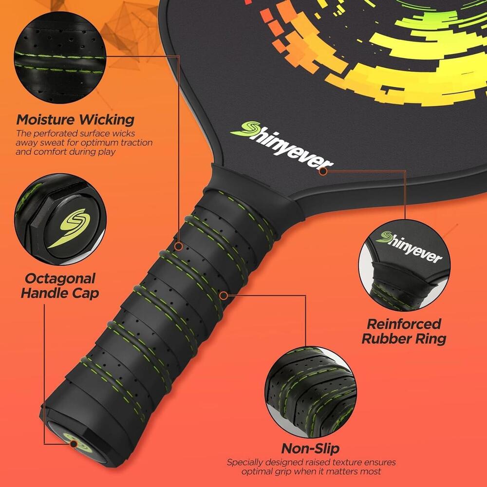 Shinyever Premium Pickleball Paddle Set with Balls and‎ Carry Bag - Picture 3 of 14